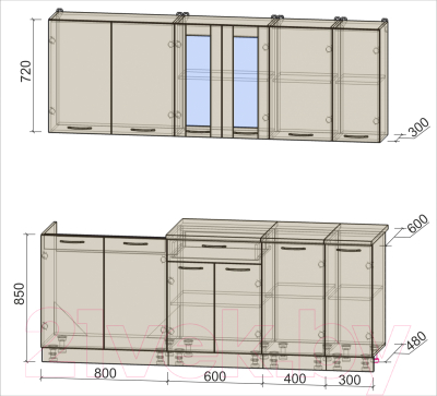 Готовая кухня Интерлиния Мила 21