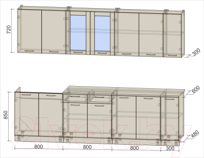 Готовая кухня Интерлиния Мила 27