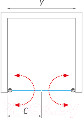 Душевая дверь Roltechnik Lega Lift Line LZCN2/80 (хром/прозрачное стекло)