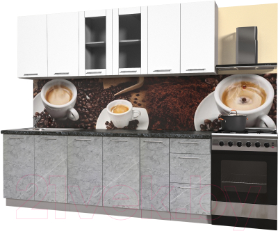 Кухонный гарнитур Интерлиния Мила Пластик 2.3 Б - фото