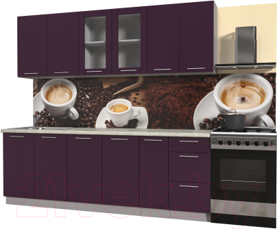 Готовая кухня Интерлиния Мила Пластик 2.3 Б - фото