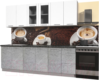 Кухонный гарнитур Интерлиния Мила Пластик 2.4 Б - фото