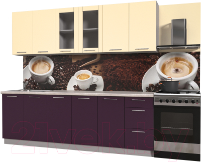 Готовая кухня Интерлиния Мила Пластик 2.4 Б - фото