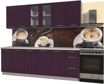 Готовая кухня Интерлиния Мила Пластик 2.4 Б - фото