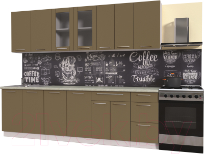 Готовая кухня Интерлиния Мила Пластик 2.6 Б - фото