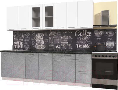 Кухонный гарнитур Интерлиния Мила Пластик 2.6 Б - фото