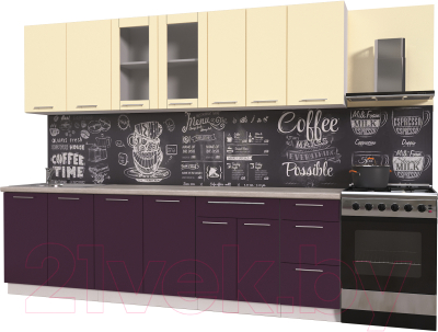 Готовая кухня Интерлиния Мила Пластик 2.6 Б - фото