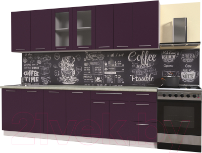 Готовая кухня Интерлиния Мила Пластик 2.6 Б - фото