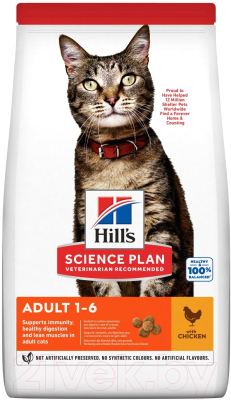 Сухой корм для кошек Hill's Science Plan Adult Optimal Care Chicken / 604059 - фото