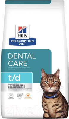 Сухой корм для кошек Hill's Prescription Diet Dental Care t/d Chicken - фото