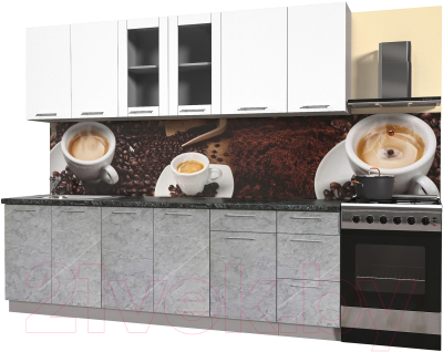Кухонный гарнитур Интерлиния Мила Пластик 2.5 Б - фото