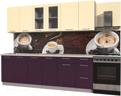 Готовая кухня Интерлиния Мила Пластик 2.5 Б - фото