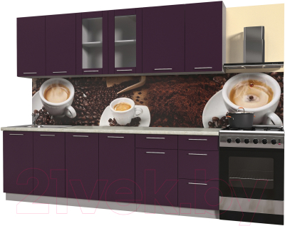 Готовая кухня Интерлиния Мила Пластик 2.5 Б - фото