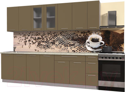 Готовая кухня Интерлиния Мила Пластик 2.7 Б - фото