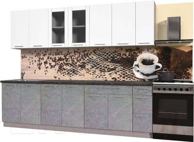 Кухонный гарнитур Интерлиния Мила Пластик 2.7 Б - фото