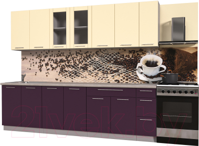 Готовая кухня Интерлиния Мила Пластик 2.7 Б - фото