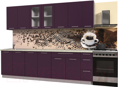 Готовая кухня Интерлиния Мила Пластик 2.7 Б - фото