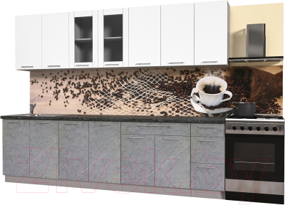 Кухонный гарнитур Интерлиния Мила Пластик 2.8 Б - фото