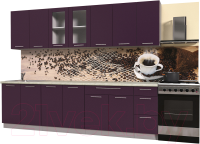 Готовая кухня Интерлиния Мила Пластик 2.8 Б - фото