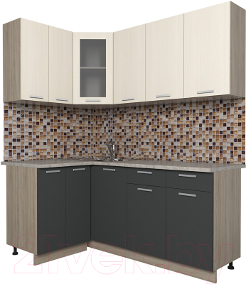 Готовая кухня Интерлиния Мила 12x18 - фото