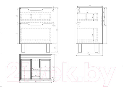 Тумба под умывальник Dreja Q Plus 55 (белый лак)