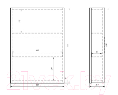 Шкаф с зеркалом для ванной Dreja Almi 50
