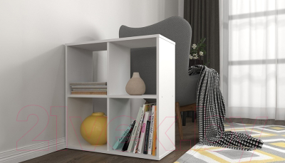 Стеллаж Polini Kids Home Smart Кубический 4 секции (белый)