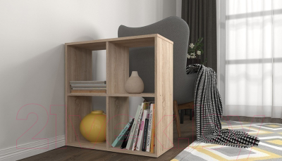 Стеллаж Polini Kids Home Smart Кубический 4 секции (дуб)