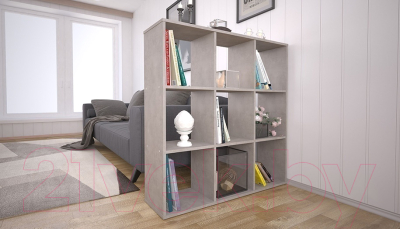 Стеллаж Polini Kids Home Smart Кубический 9 секций (бетон)