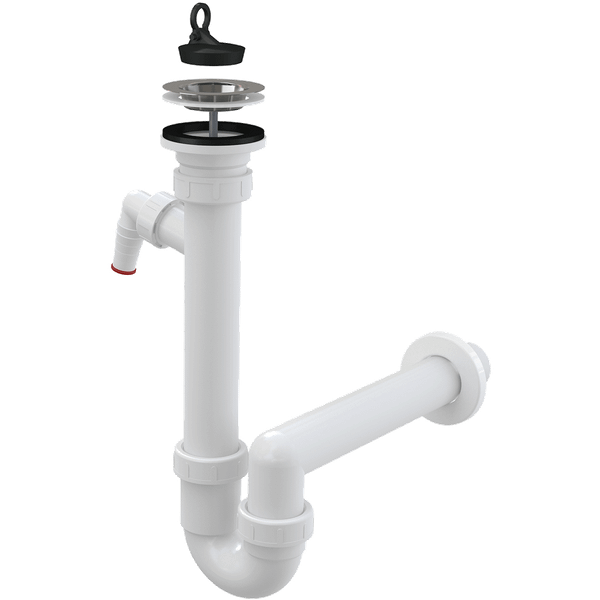 Сифон Alcadrain A810-DN40 с решеткой и подводкой - фото