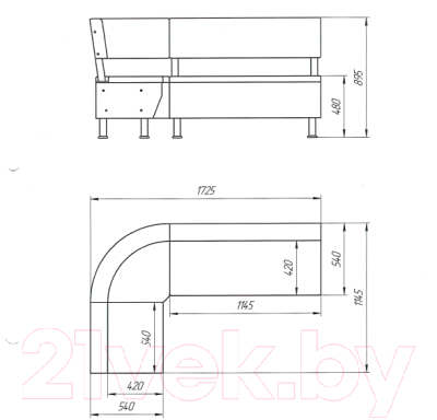 Уголок кухонный мягкий Lama мебель Сэнди-1