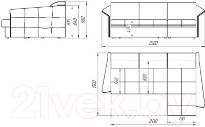 Диван угловой Lama мебель Толедо-2 правый