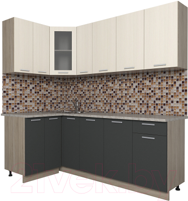 Готовая кухня Интерлиния Мила 12x21 - фото