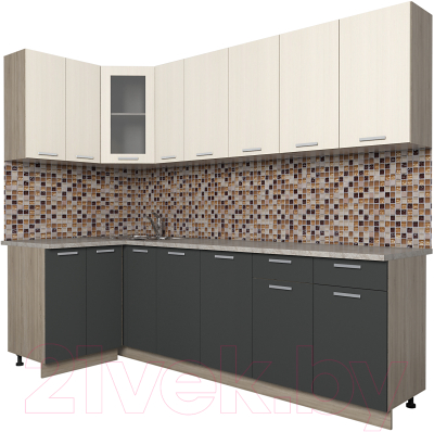 Готовая кухня Интерлиния Мила 12x25 - фото