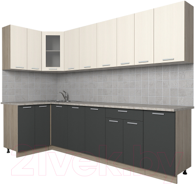 Готовая кухня Интерлиния Мила 12x28 - фото
