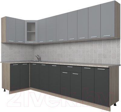 Готовая кухня Интерлиния Мила 12x30 - фото