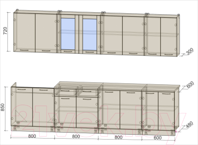 Готовая кухня Интерлиния Мила 30