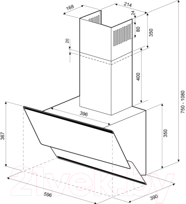 Вытяжка наклонная Krona Irma 600 Sensor / 00024919