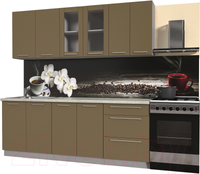 Готовая кухня Интерлиния Мила Пластик 2.2 Б - фото