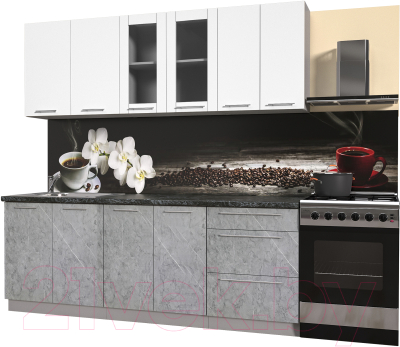 Кухонный гарнитур Интерлиния Мила Пластик 2.2 Б - фото