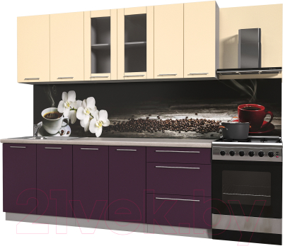 Готовая кухня Интерлиния Мила Пластик 2.2 Б - фото
