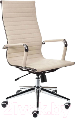 Кресло офисное Norden Техно / H-100-70-5 (хром/экокожа слоновая кость) - фото