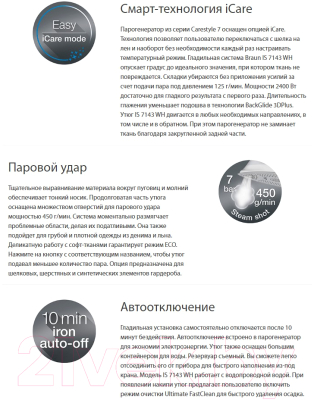 Утюг с парогенератором Braun CareStyle 7 IS 7143 WH
