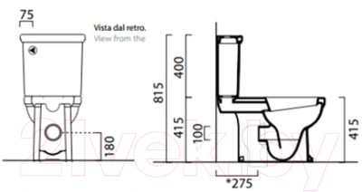 Сливной бачок GSI Ceramic Elements Classic 878111