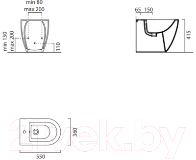 Биде напольное GSI Ceramic Elements Pura 8862111