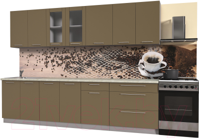 Готовая кухня Интерлиния Мила Пластик 2.9 Б - фото