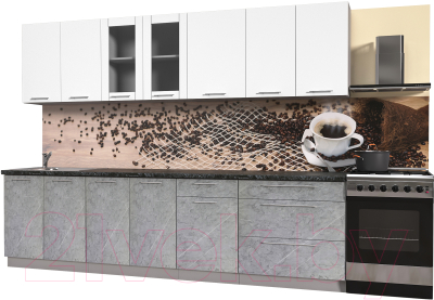 Кухонный гарнитур Интерлиния Мила Пластик 2.9 Б - фото