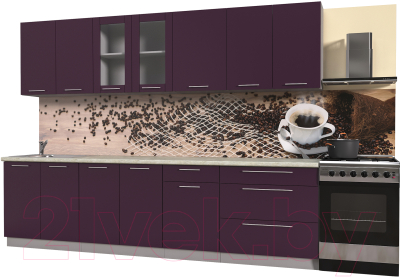 Готовая кухня Интерлиния Мила Пластик 2.9 Б - фото