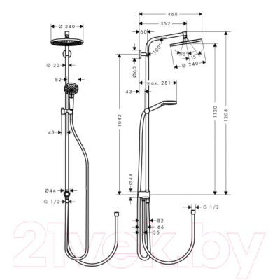 Душевая система Hansgrohe Crometta S 240 1jet 27270000