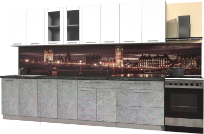 Кухонный гарнитур Интерлиния Мила Пластик 3.1 Б - фото